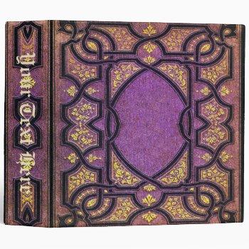 Falln Purple & Gold Vines Book Cover 3 Ring Binder by FallnAngelCreations at Zazzle