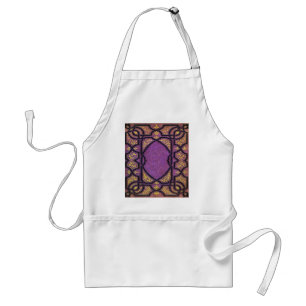 Falln Purple & Gold Vines Book Cover Adult Apron