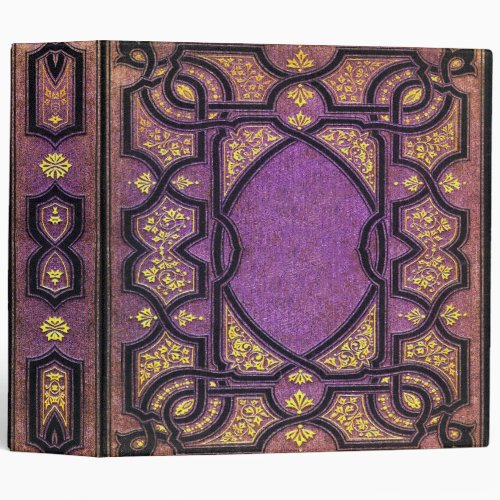 Falln Purple  Gold Vines Book Cover Binder