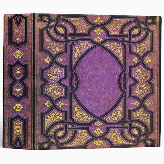 Falln Purple & Gold Vines Book Cover Binder (Front/Spine)