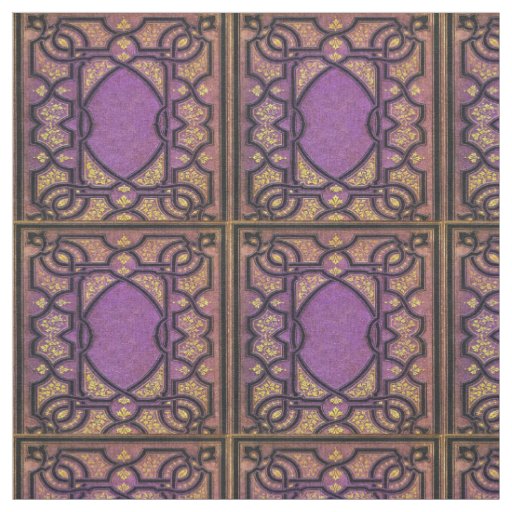 Falln Purple & Gold Vines Book Cover Fabric