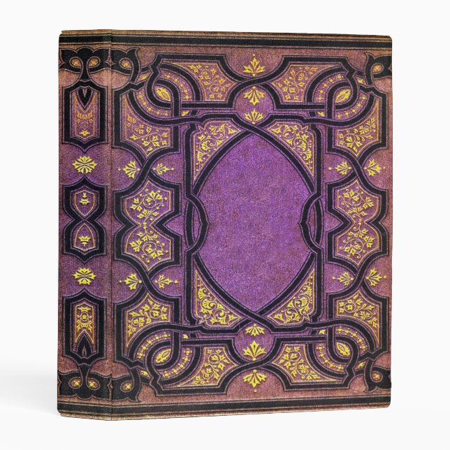 Falln Purple & Gold Vines Book Cover Mini Binder (Front/Spine)