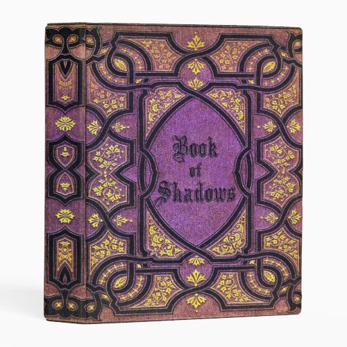Falln Purple  Gold Vines Book of Shadows Mini Binder