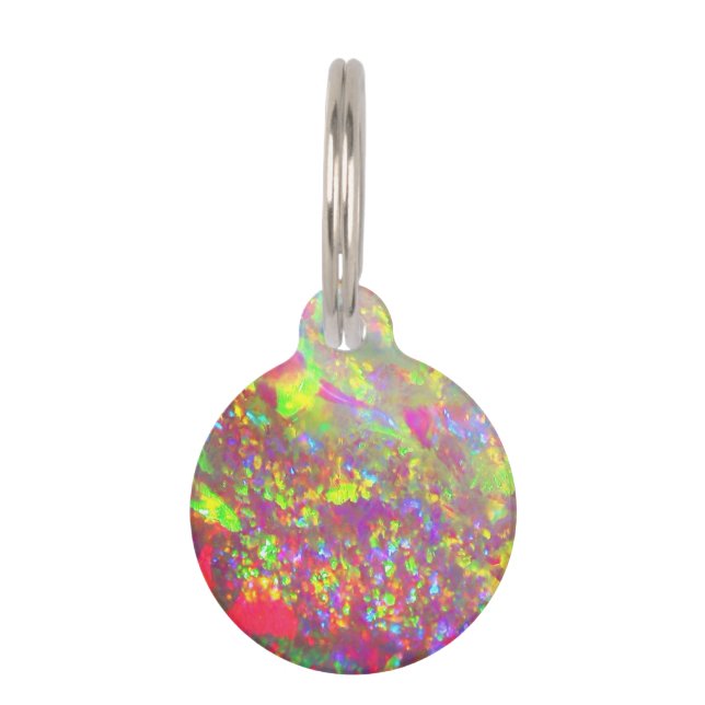 Falln Rainbow Brazilian Opal Pet ID Tag (Front)