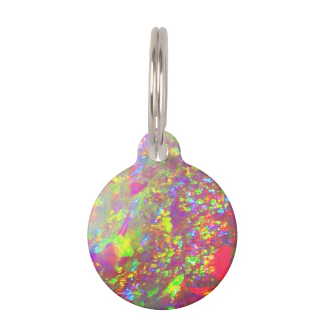 Falln Rainbow Brazilian Opal Pet Tag (Front)