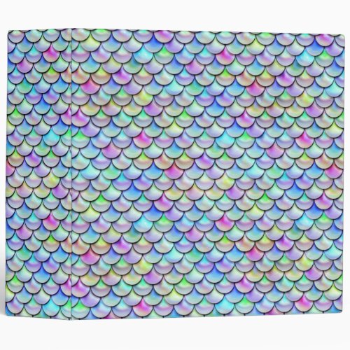 Falln Rainbow Bubble Mermaid Scales 3 Ring Binder