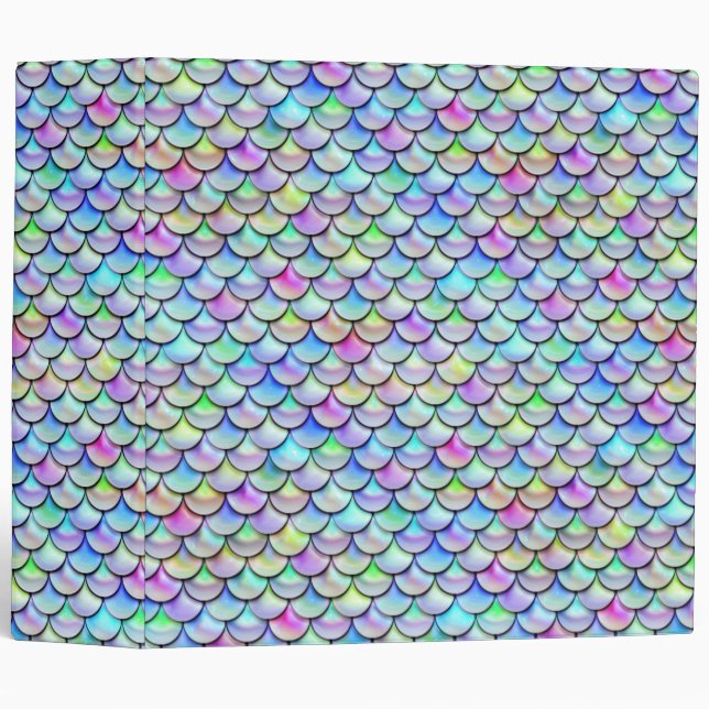 Falln Rainbow Bubble Mermaid Scales 3 Ring Binder (Front/Spine)
