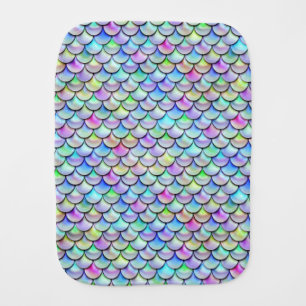 Falln Rainbow Bubble Mermaid Scales Baby Burp Cloth