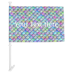 Falln Rainbow Bubble Mermaid Scales Car Flag