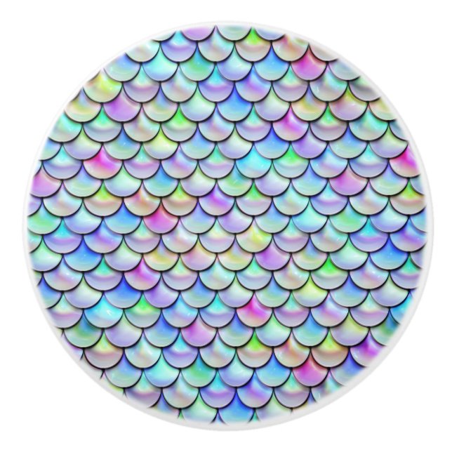 Falln Rainbow Bubble Mermaid Scales Ceramic Knob (Front)