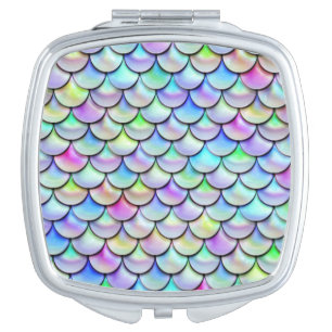 Falln Rainbow Bubble Mermaid Scales Compact Mirror