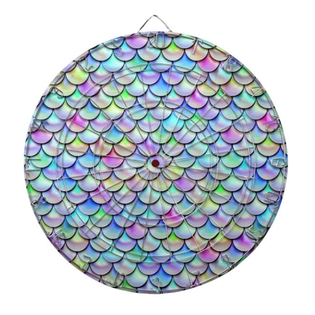Falln Rainbow Bubble Mermaid Scales Dart Board (Front)