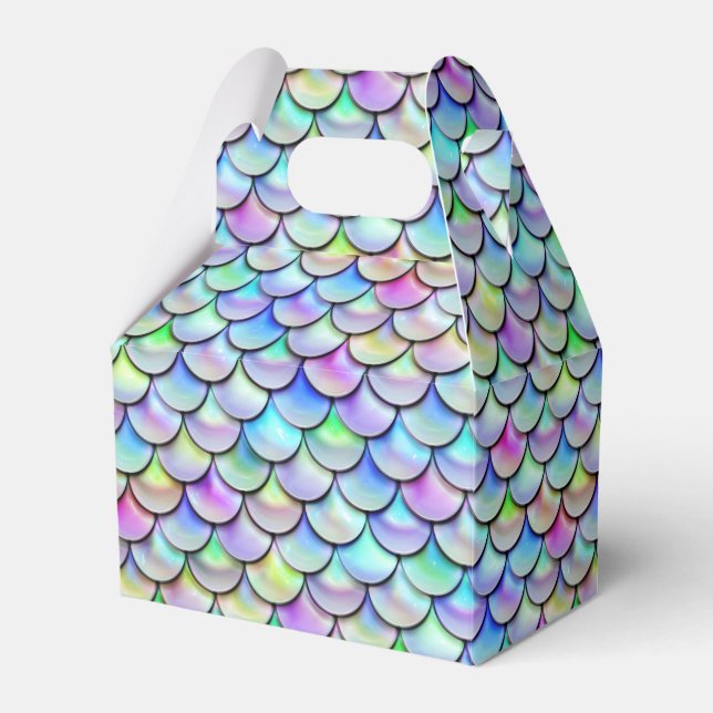 Falln Rainbow Bubble Mermaid Scales Favor Boxes (Front Side)