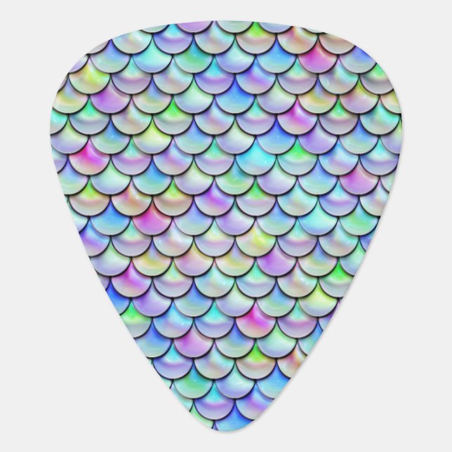 Falln Rainbow Bubble Mermaid Scales Guitar Pick (Front)