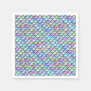 Falln Rainbow Bubble Mermaid Scales Paper Napkins