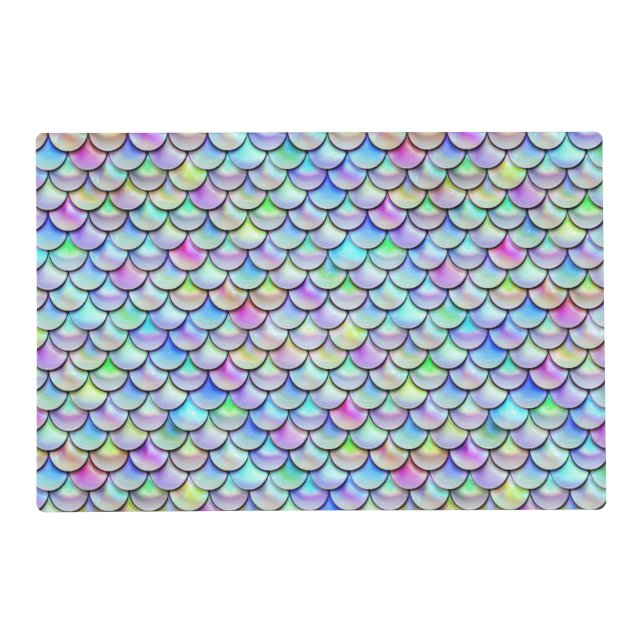 Falln Rainbow Bubble Mermaid Scales Placemat (Front)