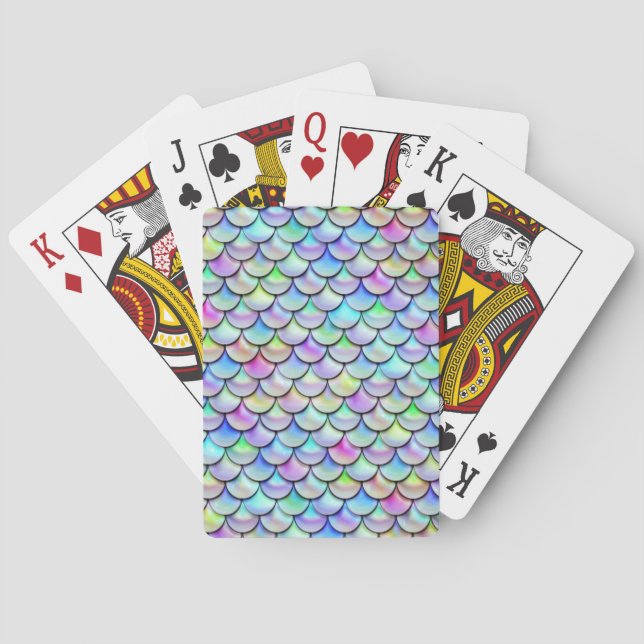 Falln Rainbow Bubble Mermaid Scales Poker Cards (Back)
