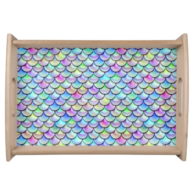 Falln Rainbow Bubble Mermaid Scales Serving Tray (Front)