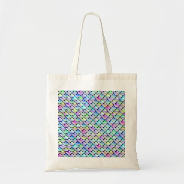 Falln Rainbow Bubble Mermaid Scales Tote Bag (Front)