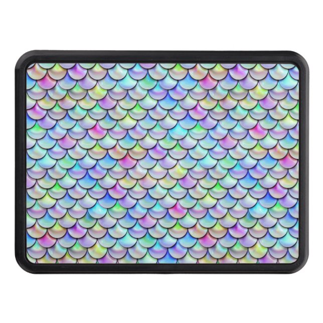 Falln Rainbow Bubble Mermaid Scales Tow Hitch Cover (Front)