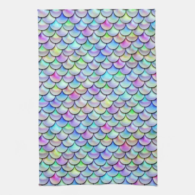 Falln Rainbow Bubble Mermaid Scales Towel (Vertical)