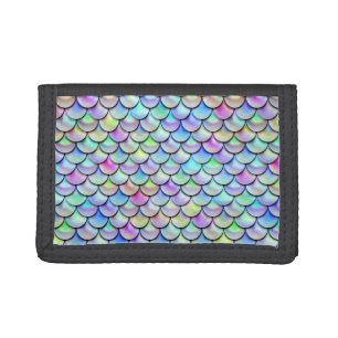 Falln Rainbow Bubble Mermaid Scales Tri-fold Wallet