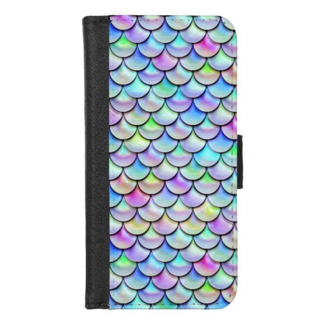 Falln Rainbow Bubble Scales iPhone Wallet Case (Front)