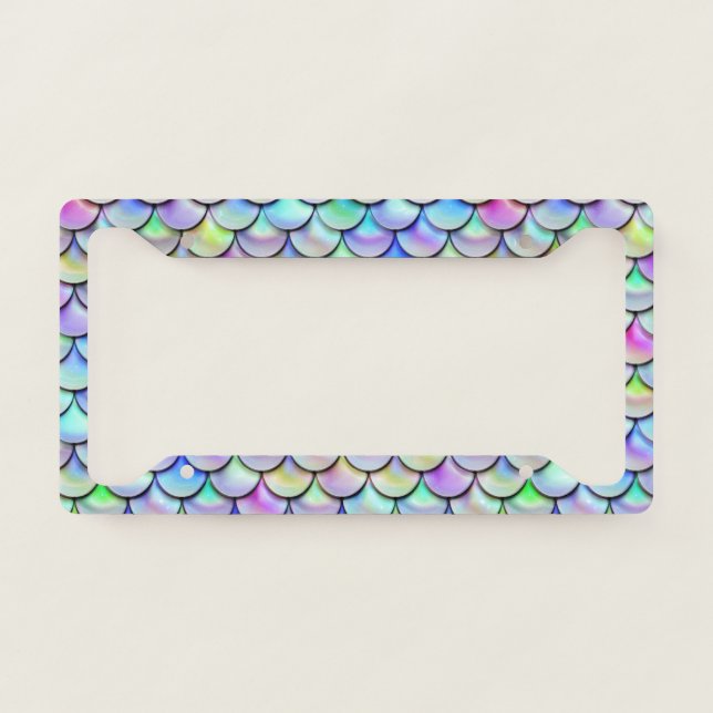 Falln Rainbow Bubble Scales License Plate Frame (Front)