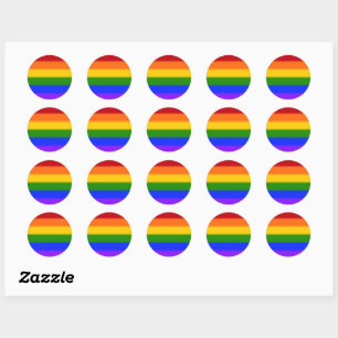 Falln Rainbow Gay Pride Flag Classic Round Sticker