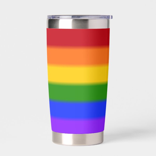 Falln Rainbow Gay Pride Flag Insulated Tumbler (Left)
