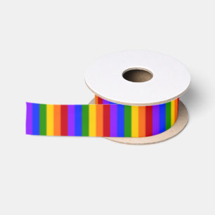 Falln Rainbow Gay Pride Flag Satin Ribbon