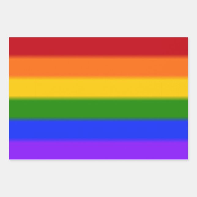 Falln Rainbow Gay Pride Flag Wrapping Paper Sheets (Front)