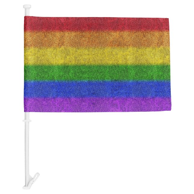 Falln Rainbow Glitter Gradient Car Flag (Front)