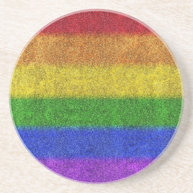Falln Rainbow Glitter Gradient Drink Coaster (Front)