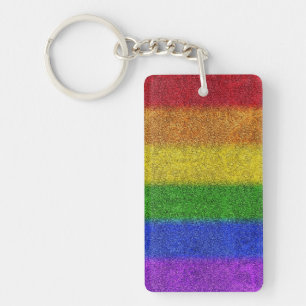 Falln Rainbow Glitter Gradient Keychain