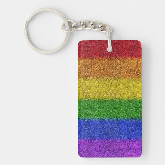 Falln Rainbow Glitter Gradient Keychain (Front)