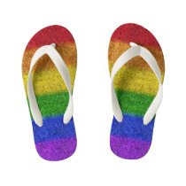 Falln Rainbow Glitter Gradient Kid's Flip Flops Falln Rainbow Glitter Gradient Kid's Flip Flops