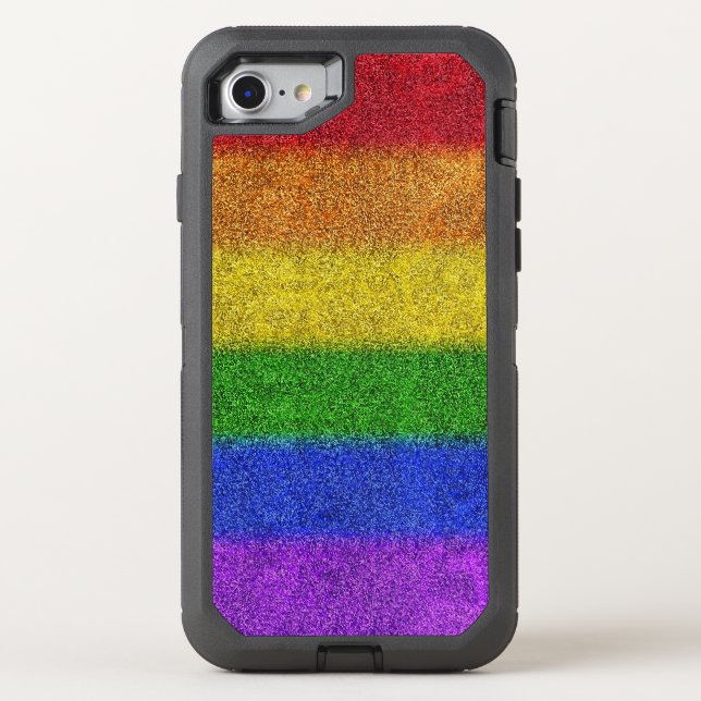 Falln Rainbow Glitter Gradient Otterbox iPhone Case (Back)