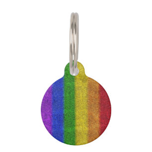 Falln Rainbow Glitter Gradient Pet Tag
