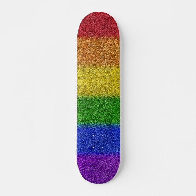 Falln Rainbow Glitter Gradient Skateboard (Front)