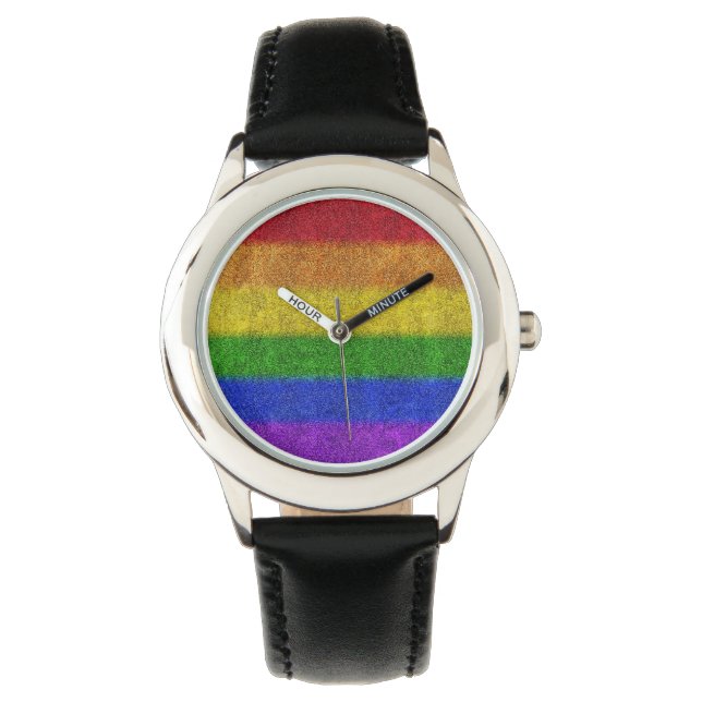Falln Rainbow Glitter Gradient Watch (Front)