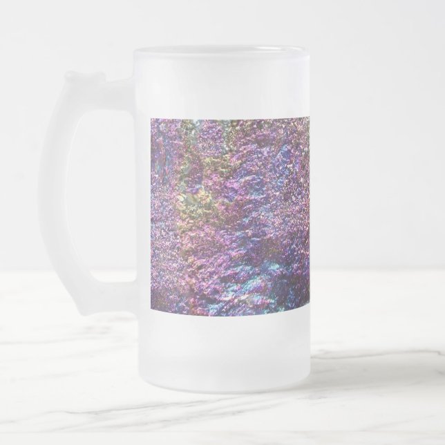 Falln Rainbow Rocks Frosted Glass Beer Mug (Left)