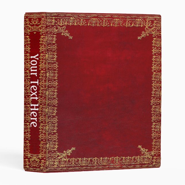 Falln Red And Gilded Gold Book Mini Binder (Front/Spine)
