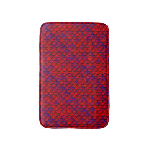 Falln Red and Purple Scales Bathroom Mat