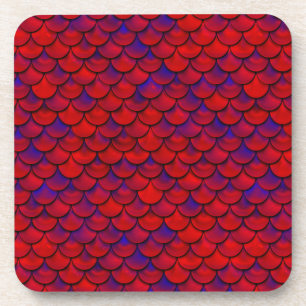 Falln Red and Purple Scales Beverage Coaster