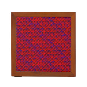 Falln Red and Purple Scales Desk Organizer