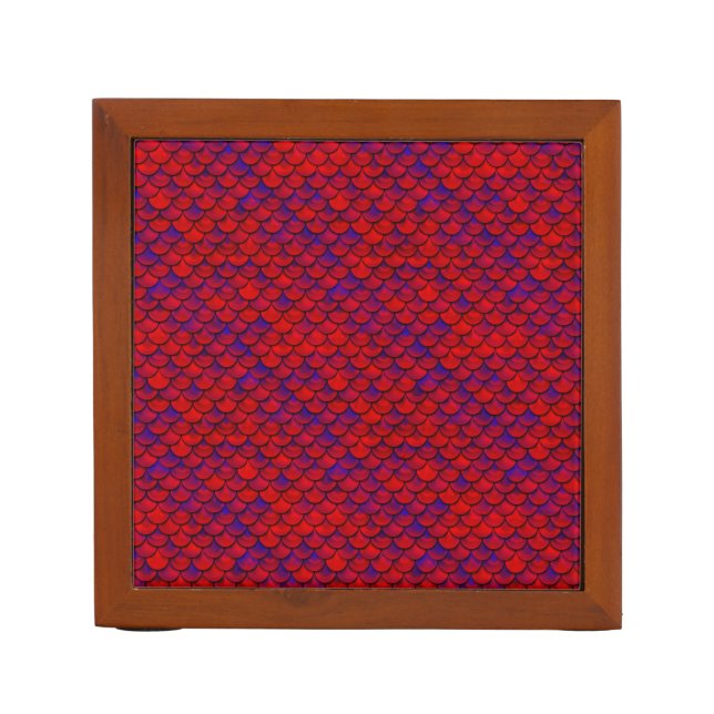 Falln Red and Purple Scales Desk Organizer (Front)