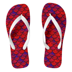 Falln Red and Purple Scales Flip Flops
