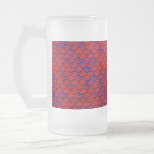 Falln Red and Purple Scales Frosted Glass Beer Mug