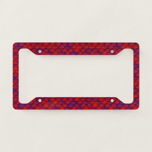 Falln Red and Purple Scales License Plate Frame (Front)